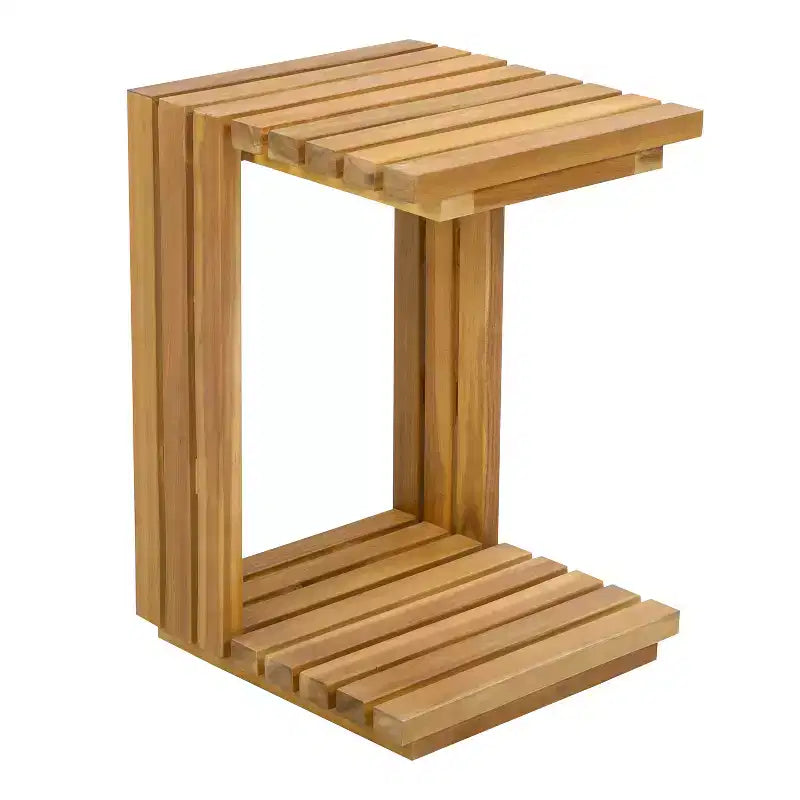 Christopher Knight Home Nolan Patio Modern Acacia Wood 3-Piece Patio Conversation Set with Oversized Club Chairs and Side Table