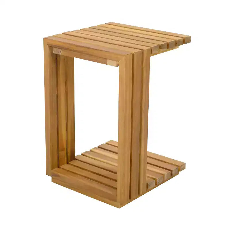 Christopher Knight Home Nolan Patio Modern Acacia Wood 3-Piece Patio Conversation Set with Oversized Club Chairs and Side Table