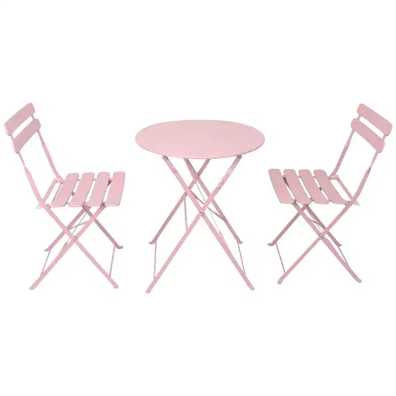 3 Pieces Patio Bistro Balcony Metail Chair Table Set