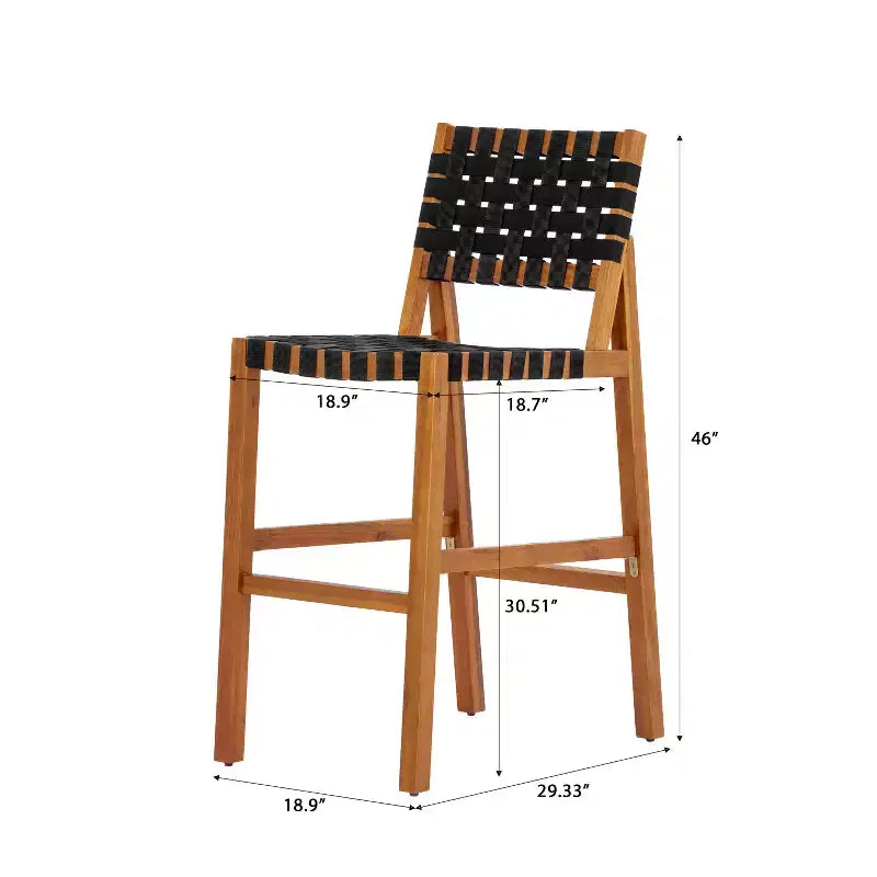 Christopher Knight Home Carlos Modern 5 Piece Acacia Side Chairs Set with PE Rope and Slatted Table