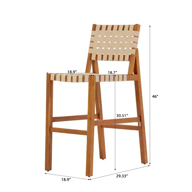 Christopher Knight Home Carlos Modern 5 Piece Acacia Side Chairs Set with PE Rope and Slatted Table