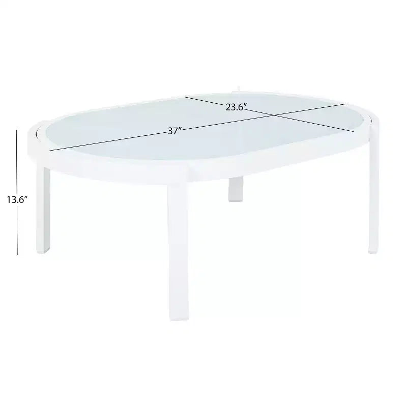 Christopher Knight Home Adriel 4 Piece Modern Outdoor Aluminum Conversation Set with Glass Coffee Table