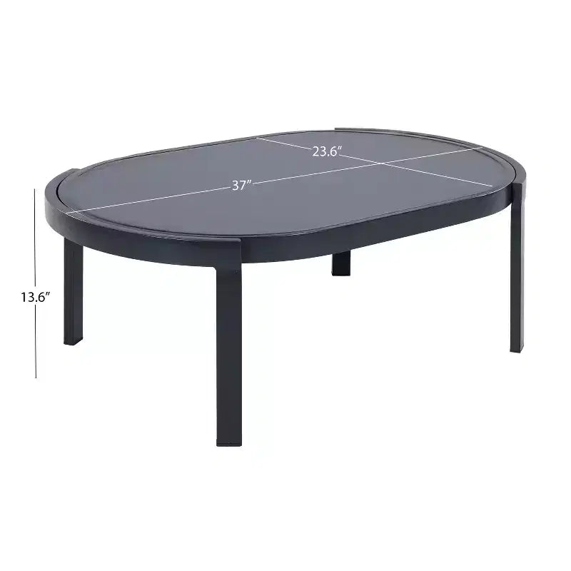 Christopher Knight Home Adriel 4 Piece Modern Outdoor Aluminum Conversation Set with Glass Coffee Table