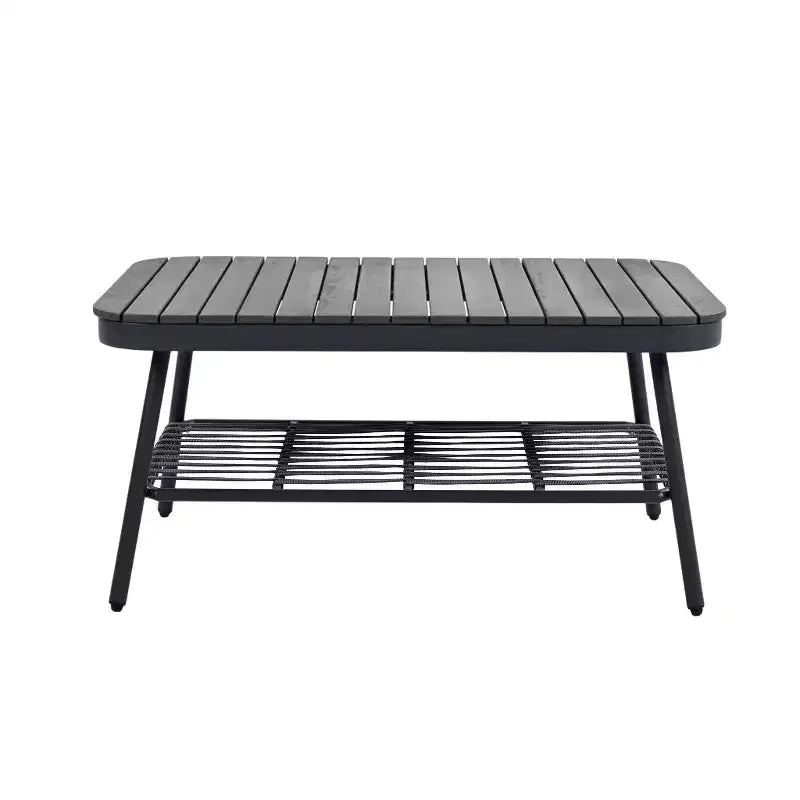 Christopher Knight Home Piotr 4 Piece Outdoor Acacia Wood and Metal Seating Set with Rope Woven