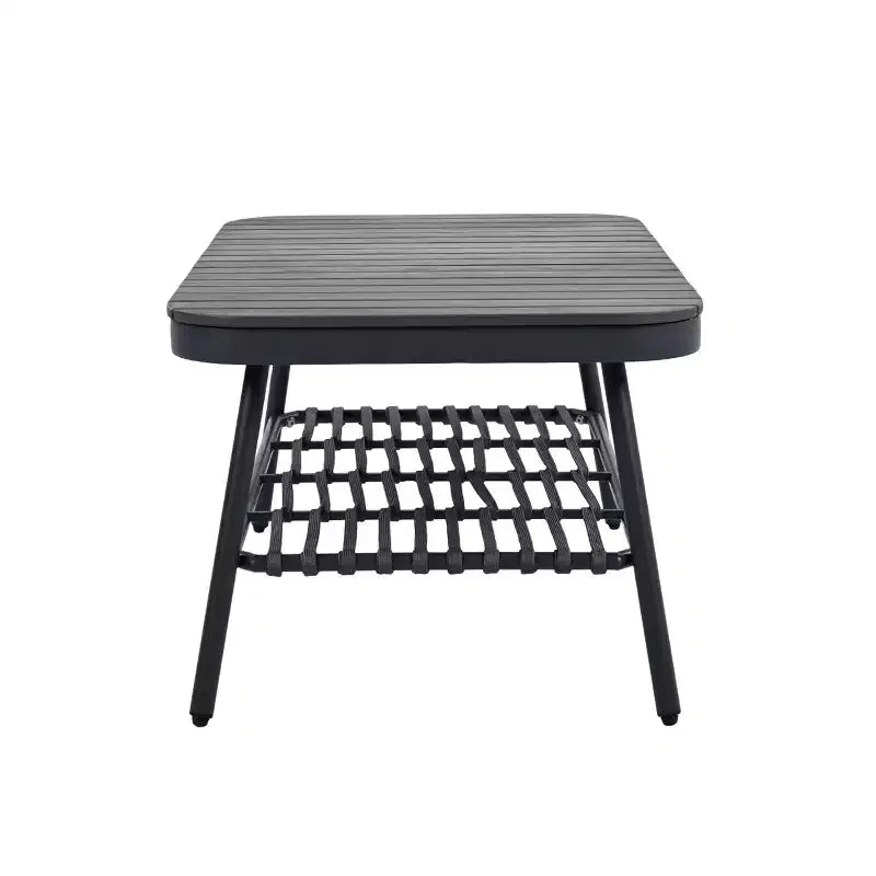 Christopher Knight Home Piotr 4 Piece Outdoor Acacia Wood and Metal Seating Set with Rope Woven