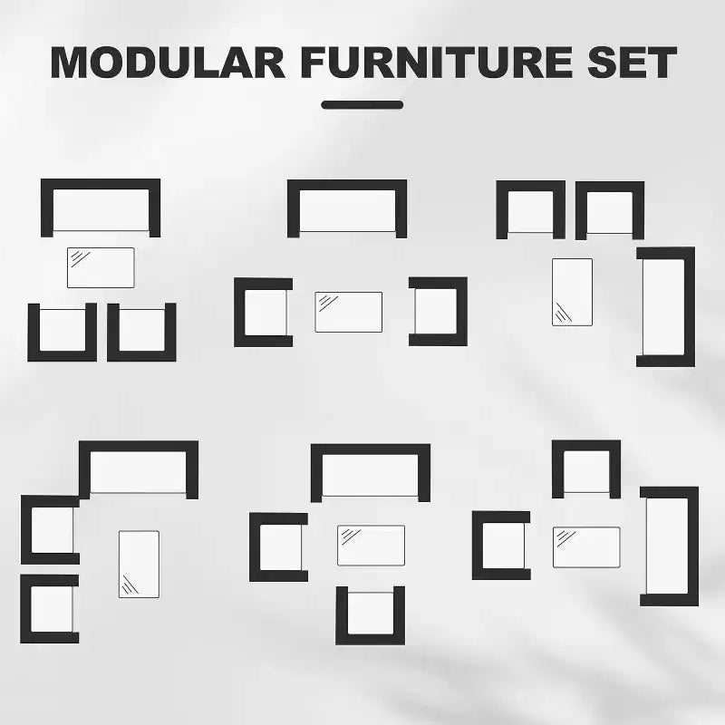 4 Piece Outdoor Patio Furniture Sets,Wicker Rattan Conversation Sets, Bistro Patio Set with 2 Chairs,Soft Cushion,Loveseat and 1 Glass Coffee Table