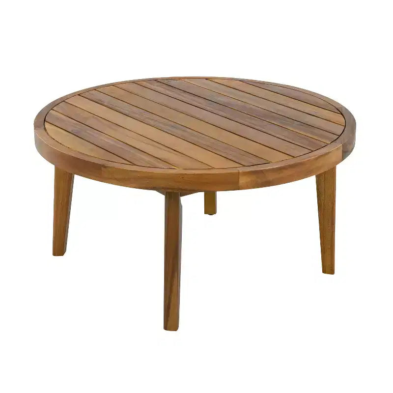 Christopher Knight Home Oliver Patio Modern Coastal 2-Piece Acacia Wood and Rope Loveseat and Coffee Table Set