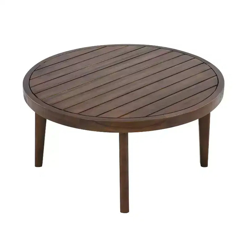 Christopher Knight Home Oliver Patio Modern Coastal 2-Piece Acacia Wood and Rope Loveseat and Coffee Table Set