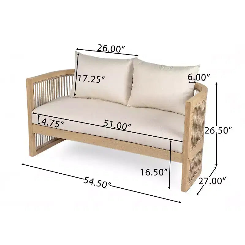 Christopher Knight Home Wulan 5 Piece Acacia Wood Conversation Set with Concrete Table