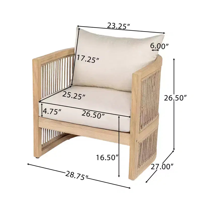 Christopher Knight Home Wulan 5 Piece Acacia Wood Conversation Set with Concrete Table