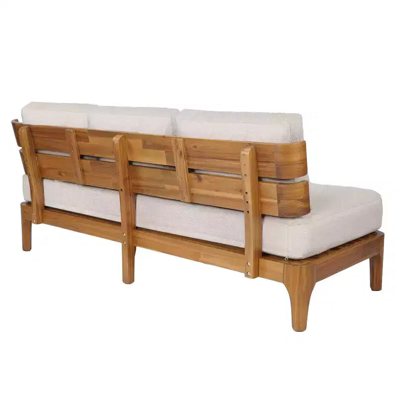 Christopher Knight Home Rakesh Modern 4 Piece Acacia Patio Chat Set with Cushion (Table Not Included)