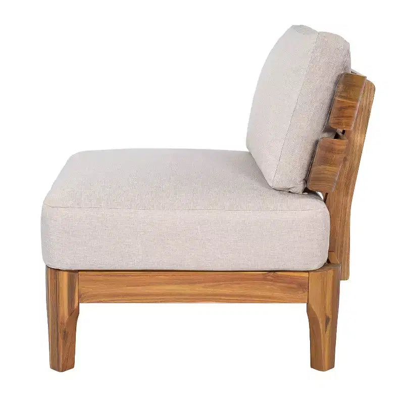 Christopher Knight Home Rakesh Modern 4 Piece Acacia Patio Chat Set with Cushion (Table Not Included)