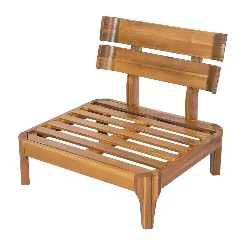 Christopher Knight Home Rakesh Modern 4 Piece Acacia Patio Chat Set with Cushion (Table Not Included)