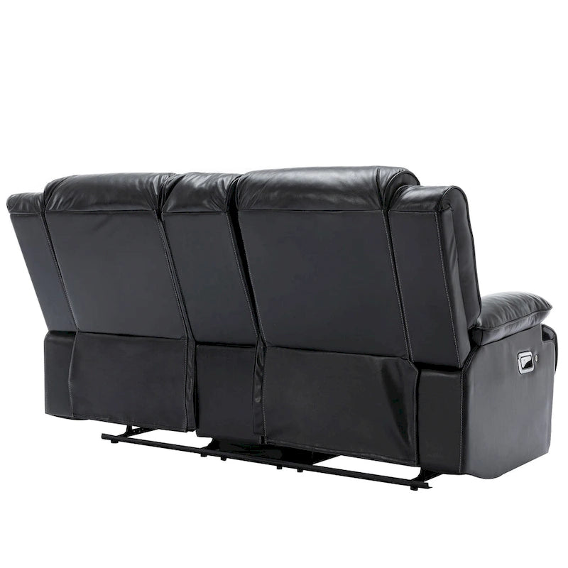 2-Sitzer Heimkino-Liegesessel mit LED-Lichtleiste, Becherhaltern und Aufbewahrungsbox