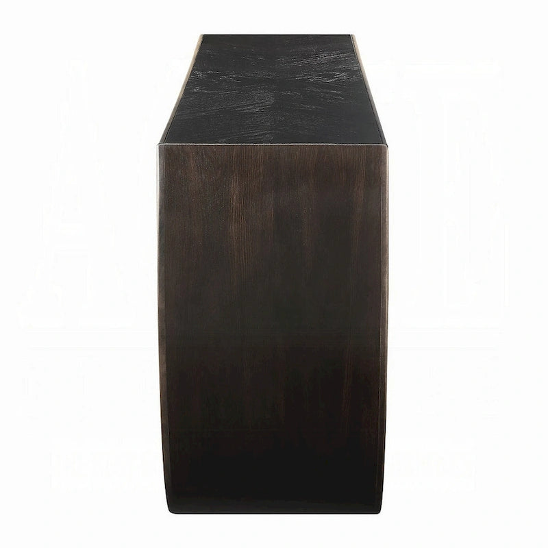 Halbmond-Konsolentisch, Schwarz-Gold-Finish, 178 cm