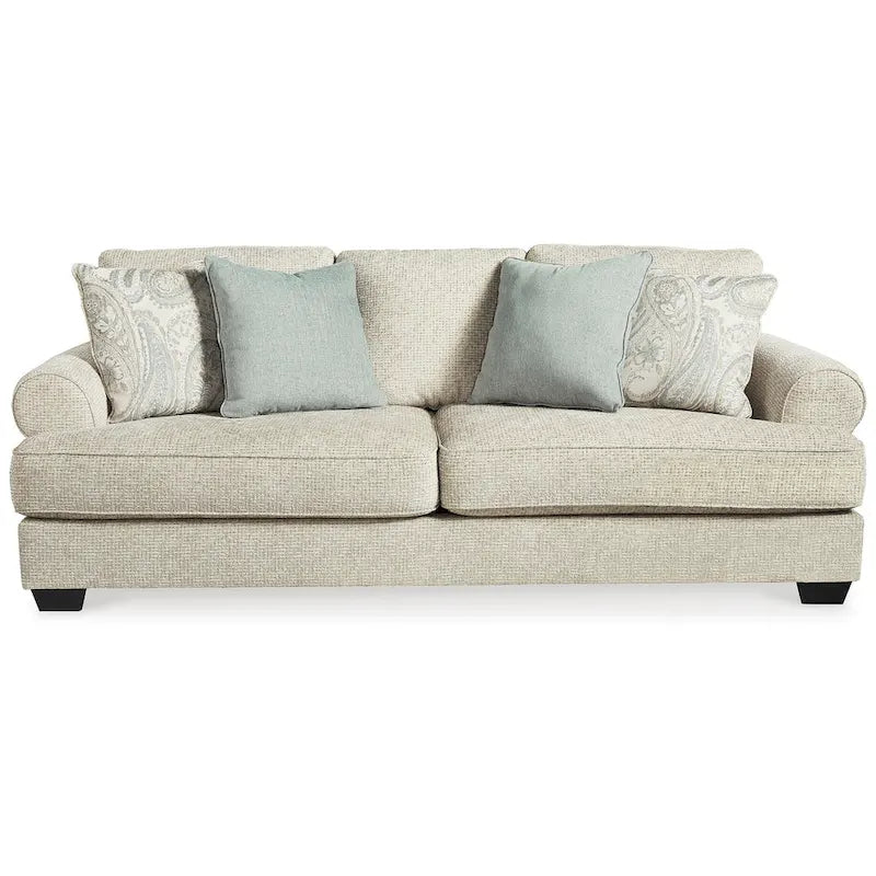 Beiges Chenille-Sofa – 249 cm B x 114 cm T x 99 cm H