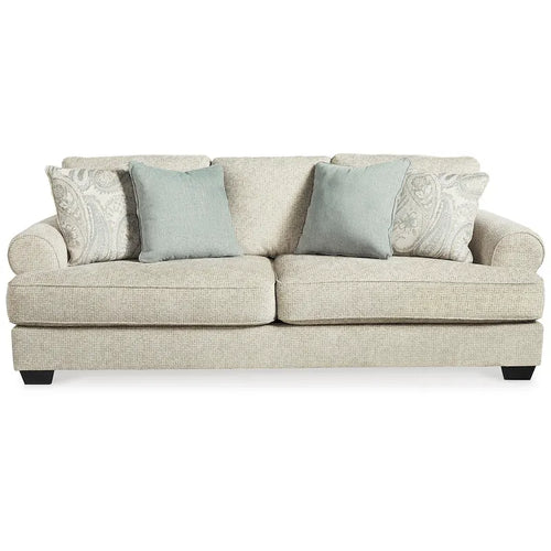 Beiges Chenille-Sofa – 249 cm B x 114 cm T x 99 cm H