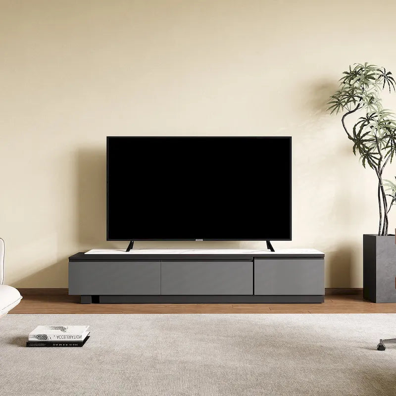 Ausziehbarer TV-Ständer Mediakonsole mit 3 Schubladen - 75"-122"