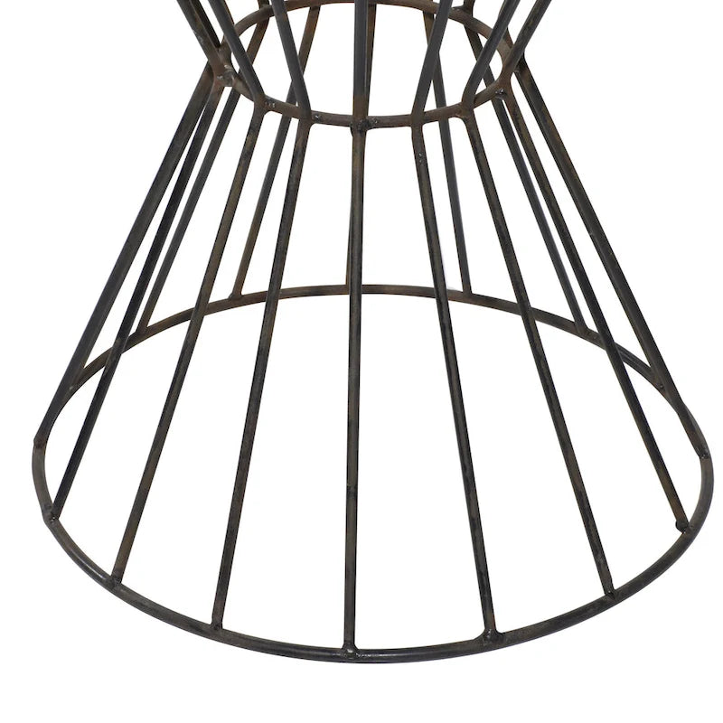Grauer Metall-Beistelltisch mit Sanduhr-Gestell, 45 kg Tragkraft