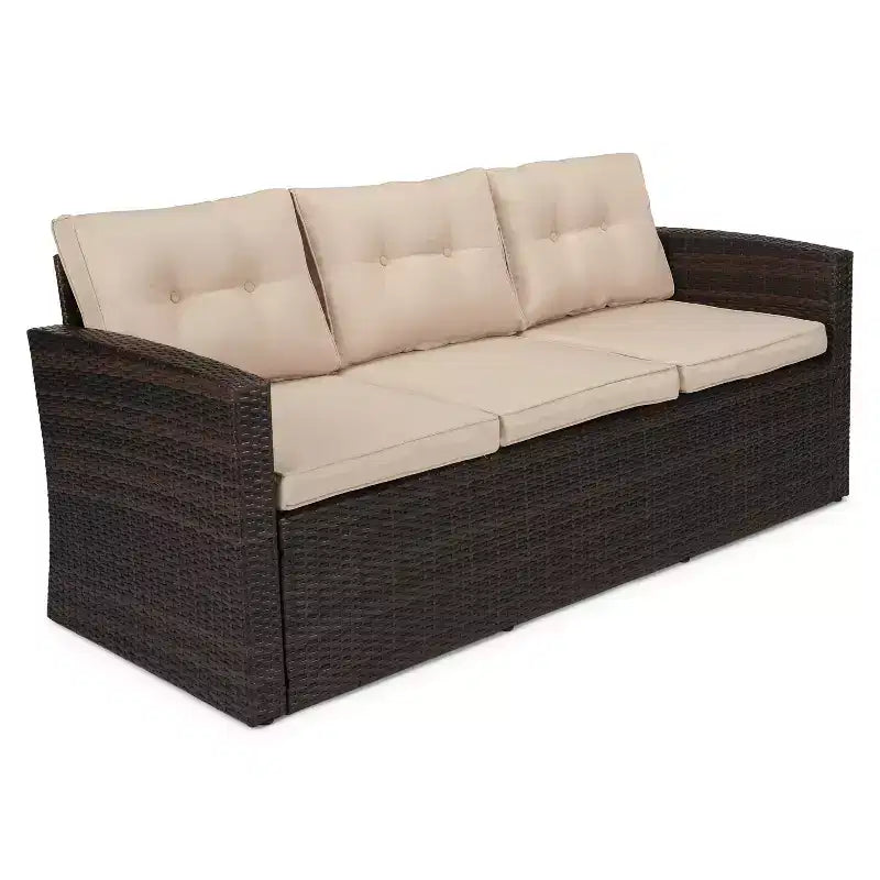 4pc Wicker Outdoor Conversation Set - EDYO LIVING