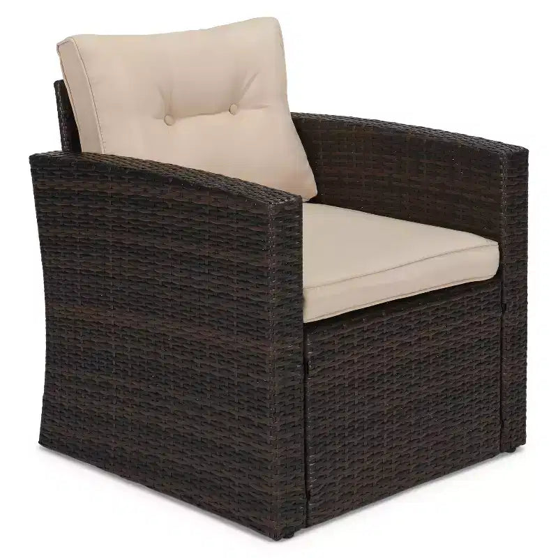 4pc Wicker Outdoor Conversation Set - EDYO LIVING