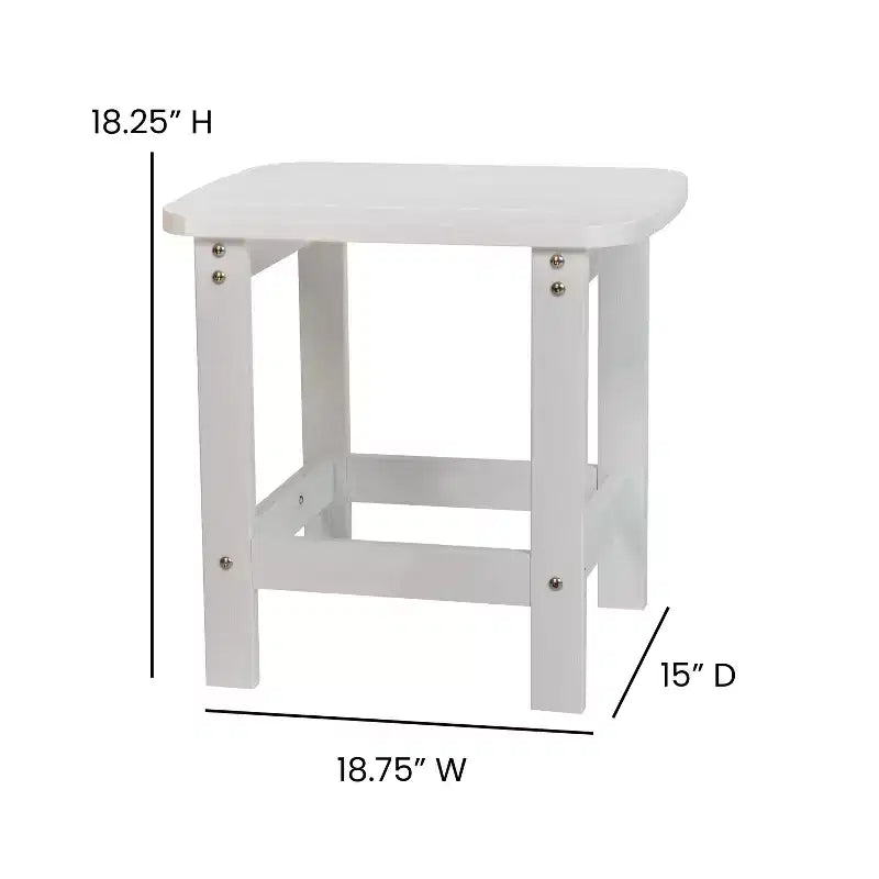 Merrick Lane Poly Resin Indoor/Outdoor Rocking Chair with Side Table