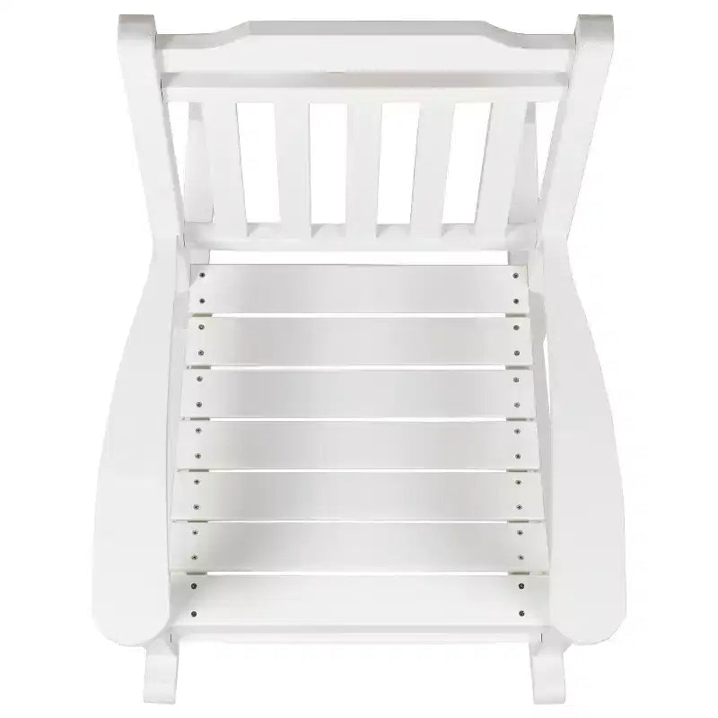 Merrick Lane Poly Resin Indoor/Outdoor Rocking Chair with Side Table