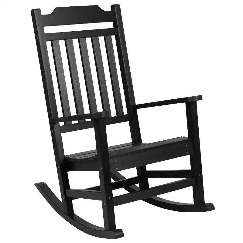 Merrick Lane Poly Resin Indoor/Outdoor Rocking Chair with Side Table