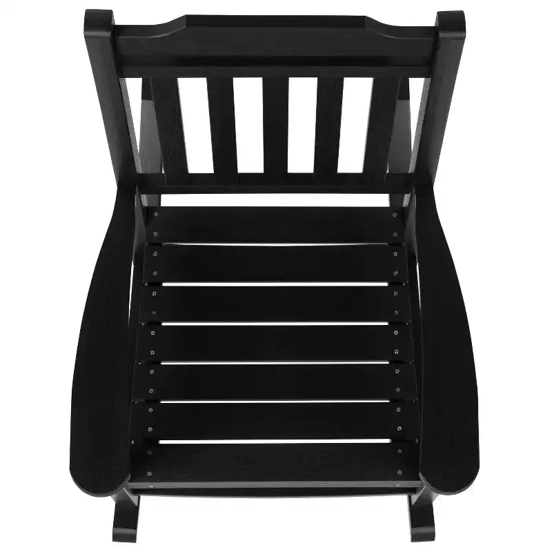 Merrick Lane Poly Resin Indoor/Outdoor Rocking Chair with Side Table