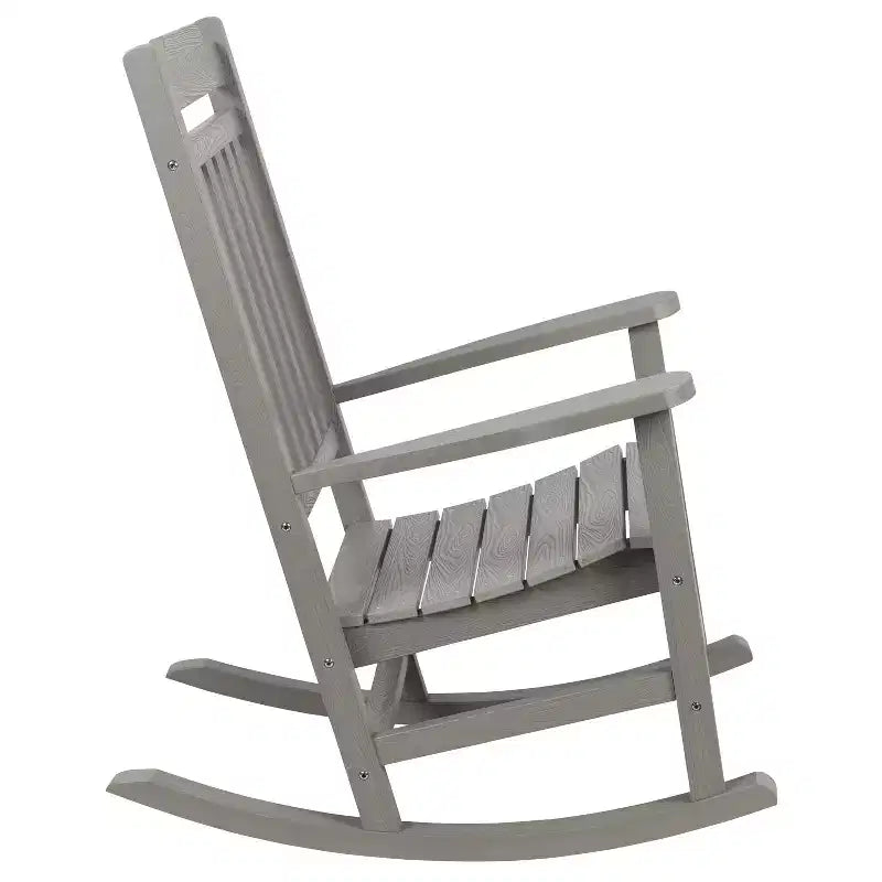 Merrick Lane Poly Resin Indoor/Outdoor Rocking Chair with Side Table