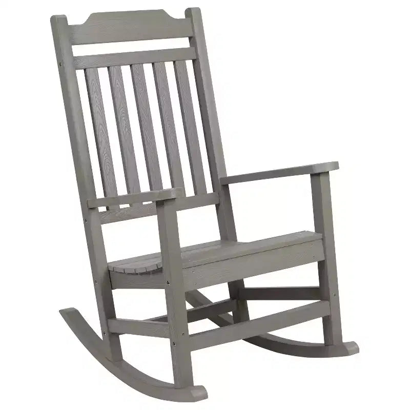 Merrick Lane Poly Resin Indoor/Outdoor Rocking Chair with Side Table