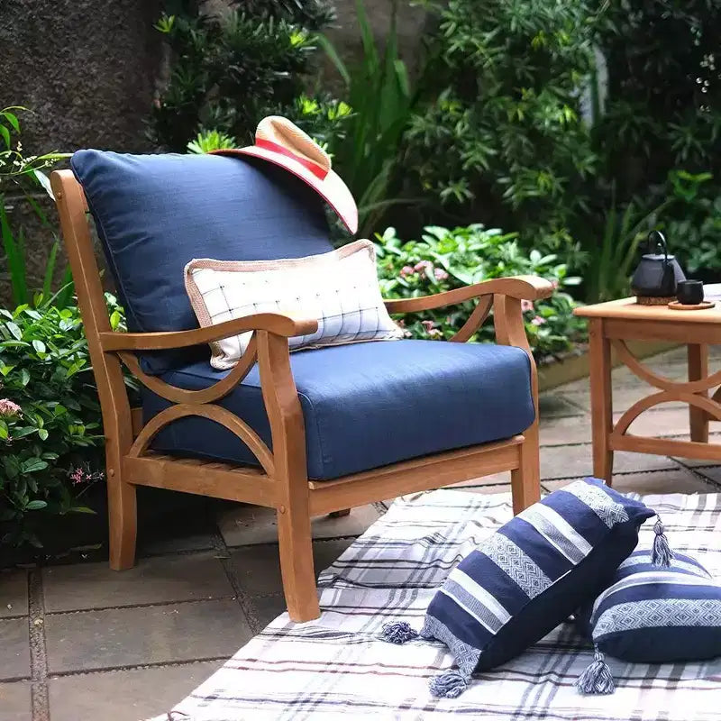 Sonoma Lane Alamo 5pc Teak Outdoor Conversation Set with Zippered Cushions