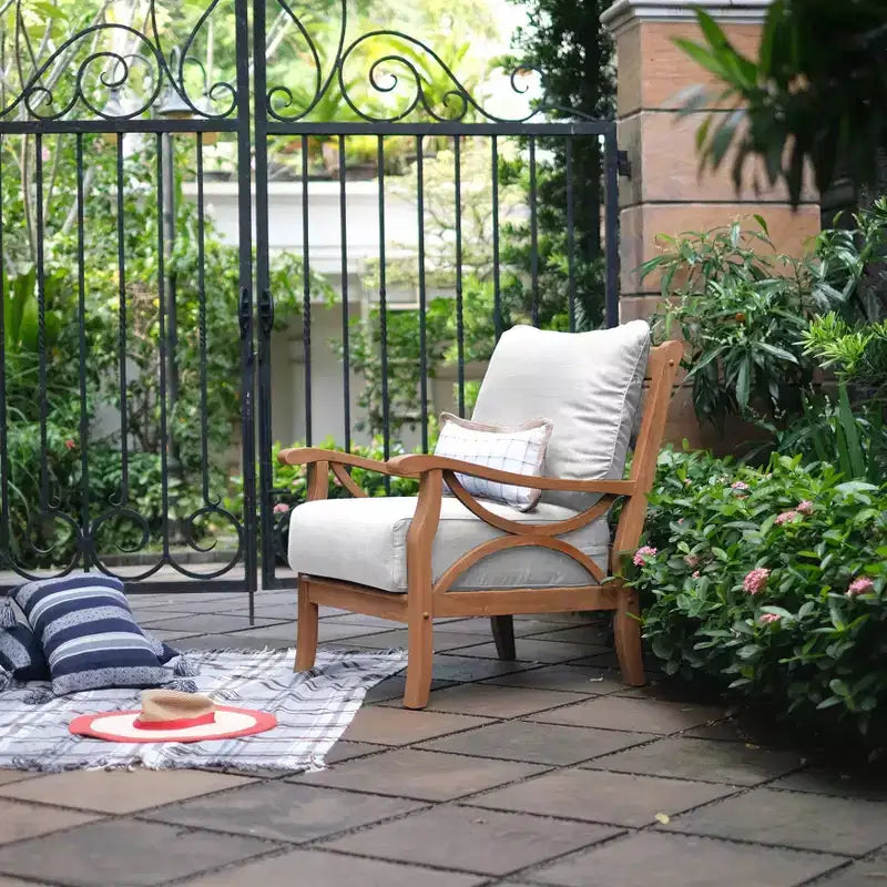 Sonoma Lane Alamo 5pc Teak Outdoor Conversation Set with Zippered Cushions