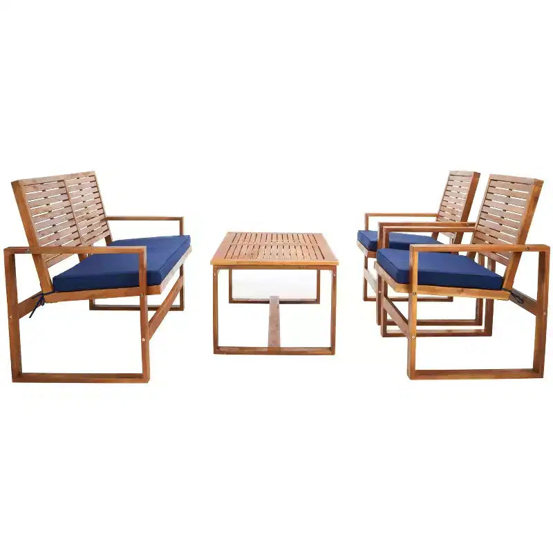 Ozark 4 Piece Patio Set - Indoor/Outdoor - FOX6007 - Safavieh Couture