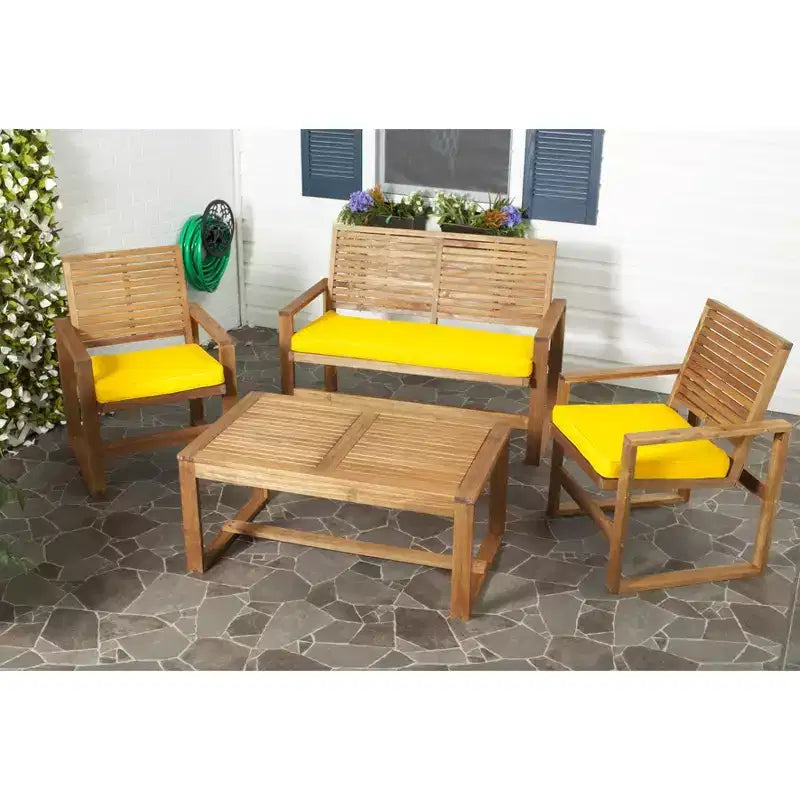Ozark 4 Piece Patio Set - Indoor/Outdoor - FOX6007 - Safavieh Couture