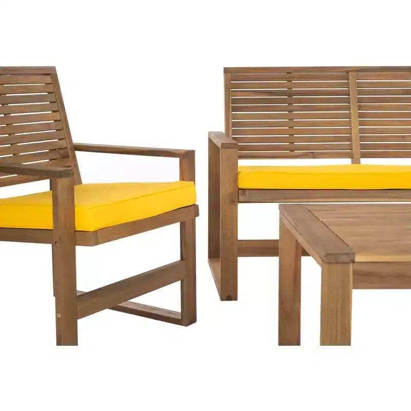 Ozark 4 Piece Patio Set - Indoor/Outdoor - FOX6007 - Safavieh Couture