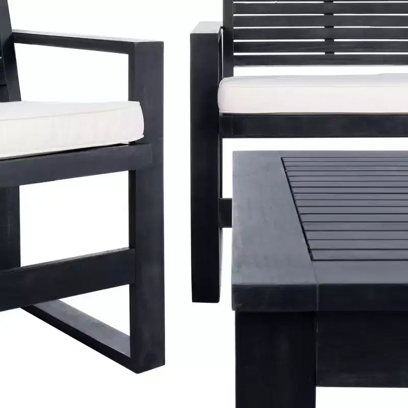 Ozark 4 Piece Patio Set - Indoor/Outdoor - FOX6007 - Safavieh Couture