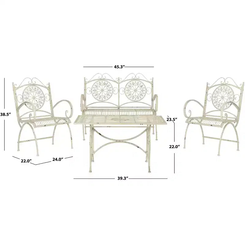 Sophie 4 Piece Patio Set - Indoor/Outdoor - PAT5001 - Safavieh