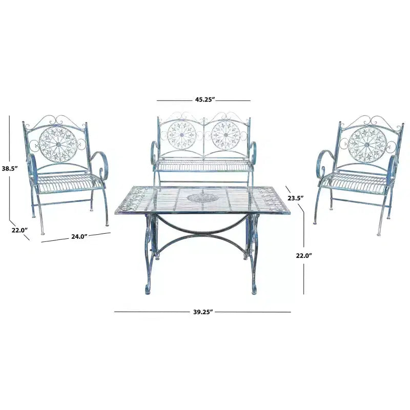 Sophie 4 Piece Patio Set - Indoor/Outdoor - PAT5001 - Safavieh
