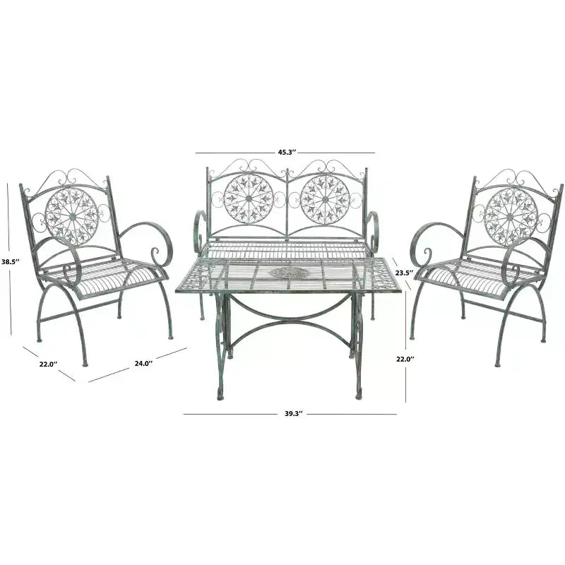 Sophie 4 Piece Patio Set - Indoor/Outdoor - PAT5001 - Safavieh