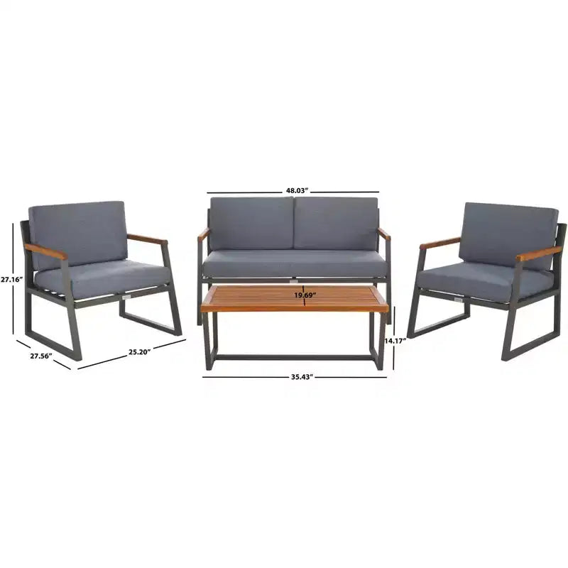 Randolph 4 Piece Living Set - Indoor/Outdoor - PAT7730 - Safavieh