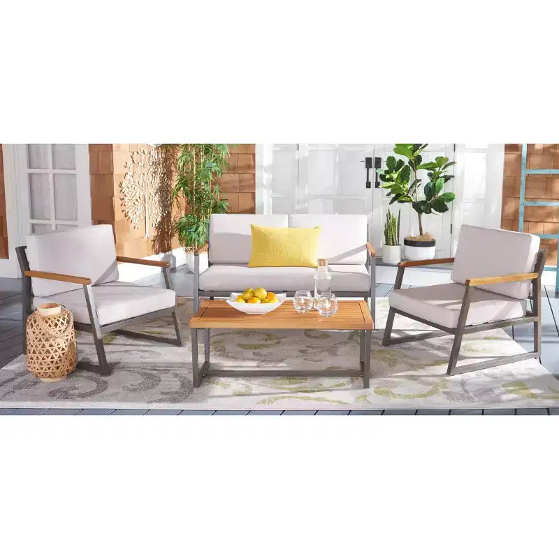 Randolph 4 Piece Living Set - Indoor/Outdoor - PAT7730 - Safavieh