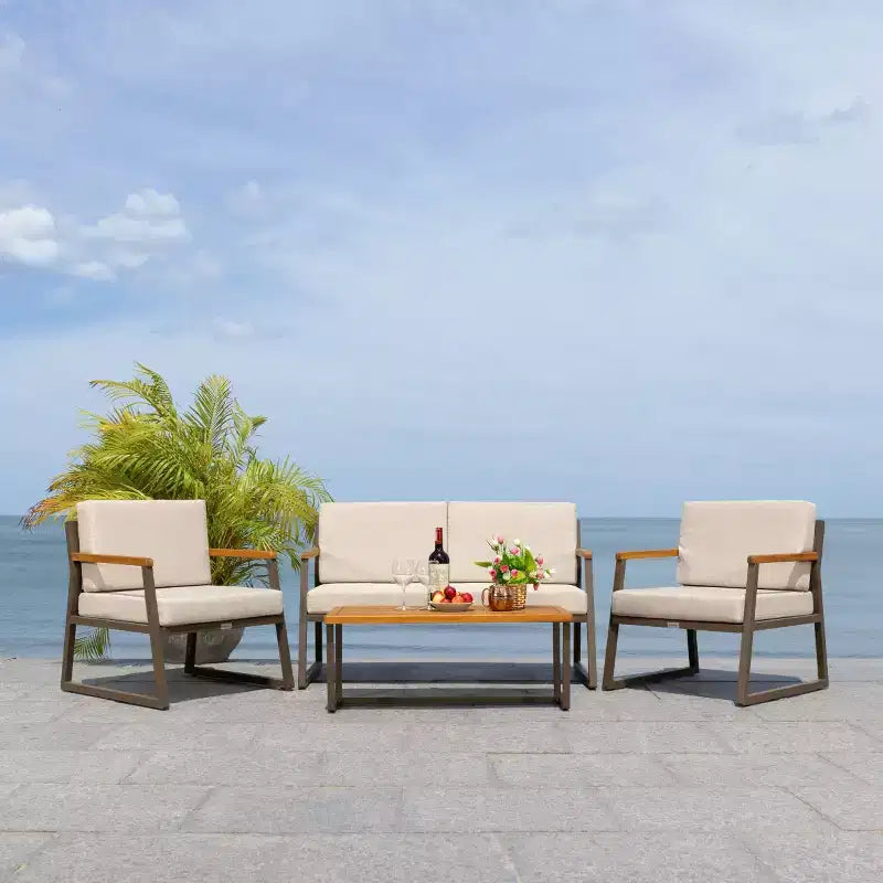 Randolph 4 Piece Living Set - Indoor/Outdoor - PAT7730 - Safavieh
