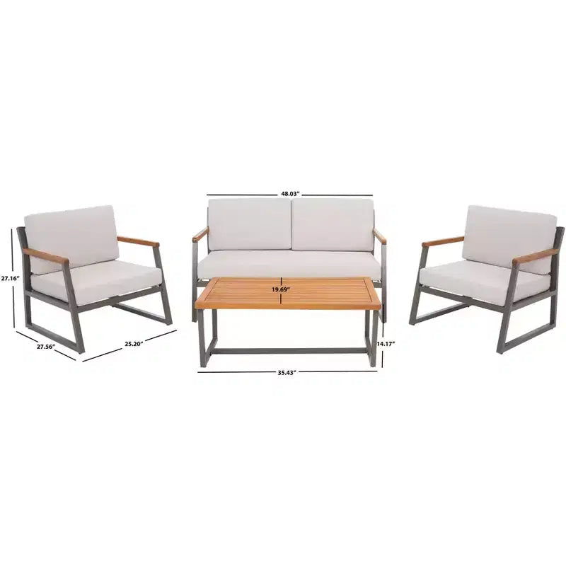 Randolph 4 Piece Living Set - Indoor/Outdoor - PAT7730 - Safavieh