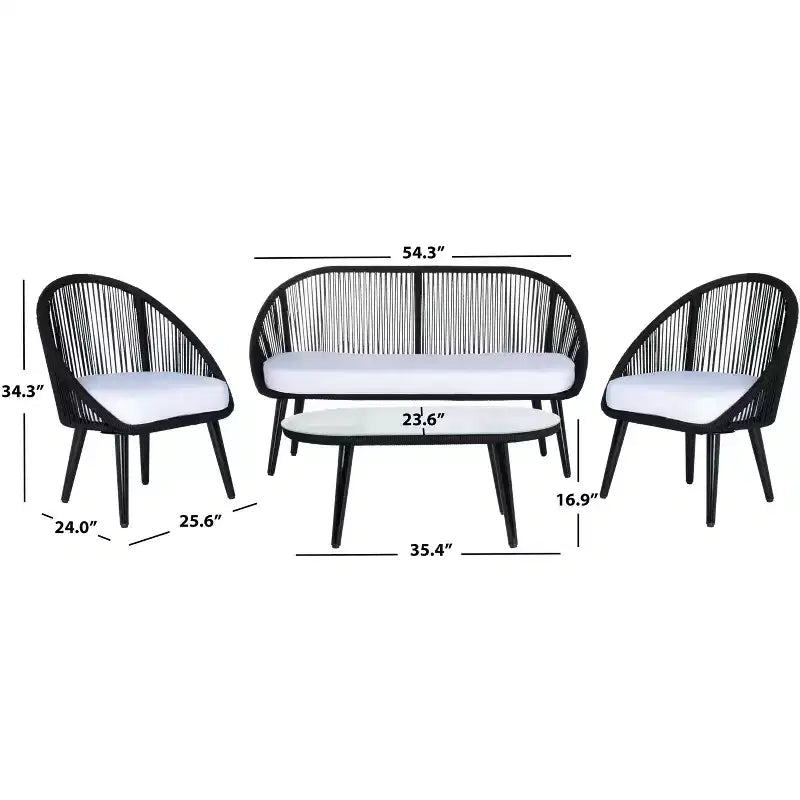 Halcott 4 Piece Living Set - Indoor/Outdoor - PAT7526 - Safavieh