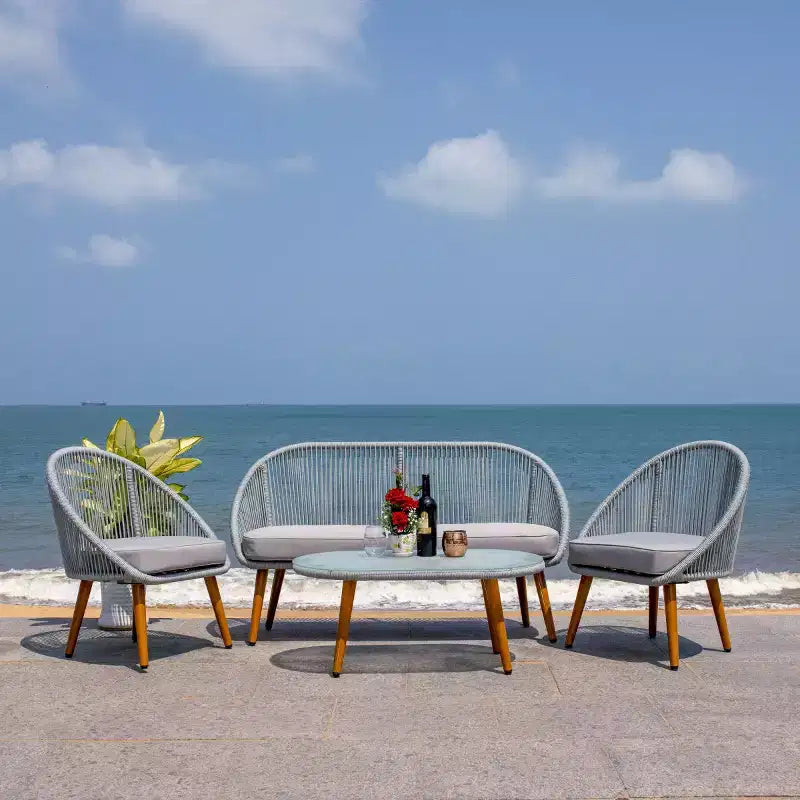 Halcott 4 Piece Living Set - Indoor/Outdoor - PAT7526 - Safavieh