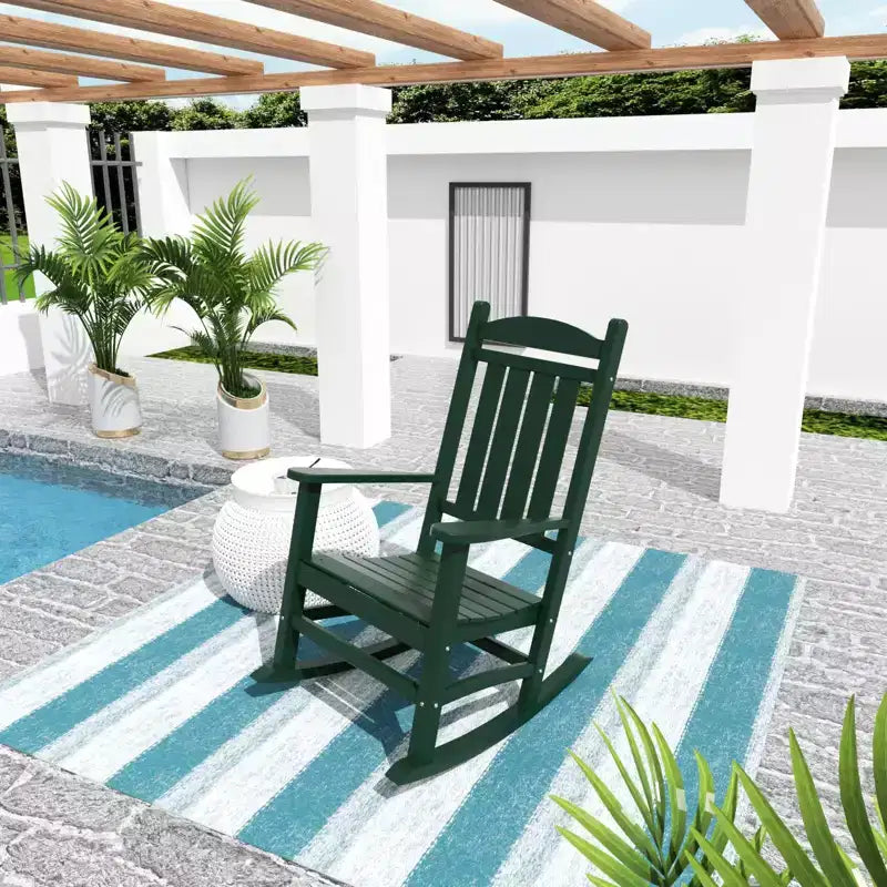 WestinTrends 2-Piece Classic Porch Rocking Chair With Side Table Set