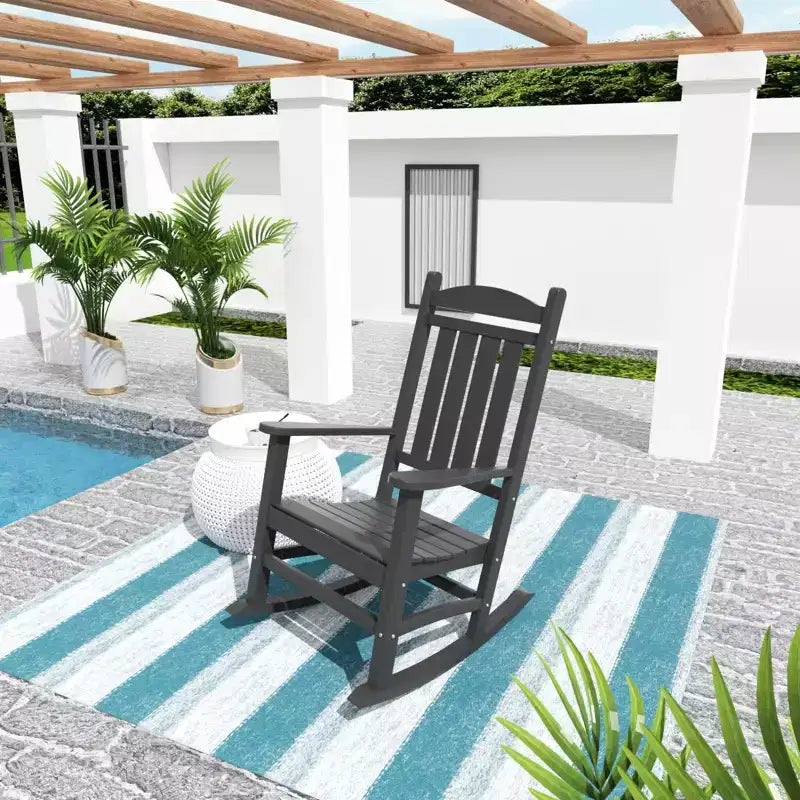 WestinTrends 2-Piece Classic Porch Rocking Chair With Side Table Set