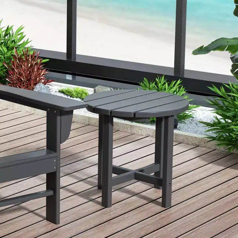 WestinTrends 3 Piece Outdoor Porch Rocking Chairs with Round Side Table Set