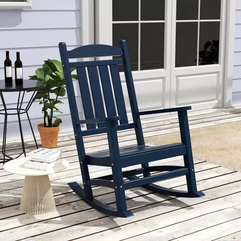 WestinTrends 3 Piece Outdoor Porch Rocking Chairs with Round Side Table Set